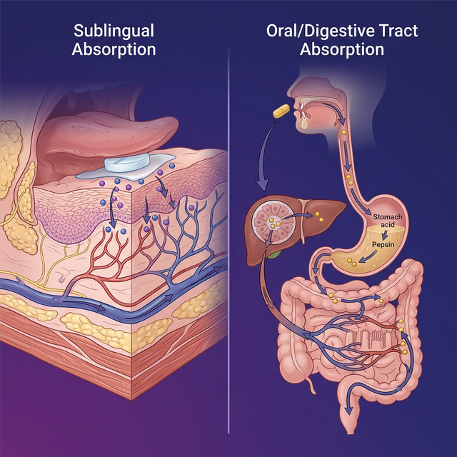 Сублінгвальна vs пероральна абсорбція